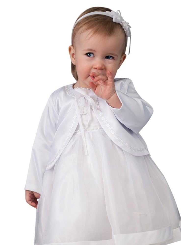 Veste Blanche Bebe Fille Pour Bapteme En Satin Pulls Et Gilets Bebe Puericulture Zwembaddebeemd Nl