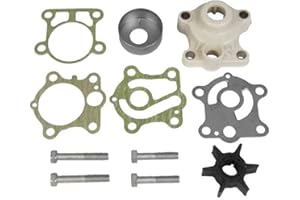 MARKGOO 6H4-W0078-00-00 Water Pump Impeller Repair Kit Replacement for Yamaha Outboard 2 Stroke 25 40 50 HP C25 P50 Pro50 Boat Motor Engine Parts Sierra 18-3429 6H4-W0078-01-00 6H4-W0078-A0-00