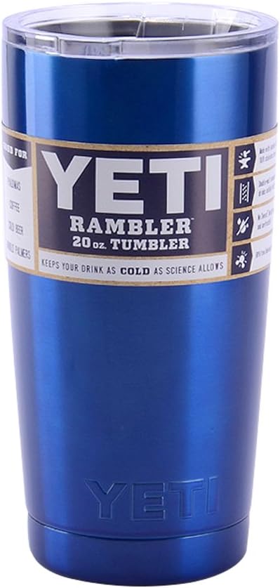 Yeti Cup Light Blue Rambler 20 oz. Stainless Steel Vacuum Insulated Tumbler with Lid