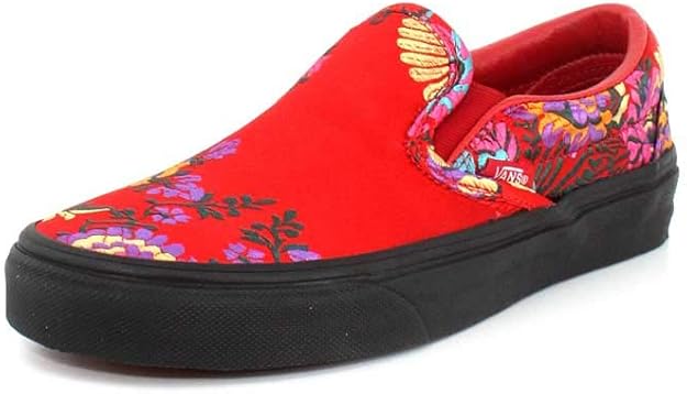 red slip on vans womens