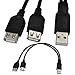 HIGHROCK USB 2.0 A Male Plug to 2 Dual USB A Female Jack Y Splitter Hub Adapter Cable
