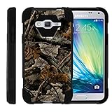 TurtleArmor | Samsung Galaxy J3 Case | Amp Prime | Express Prime | Sol | Sky [Dynamic Shell] Hybrid Dual Layer Hard Shell Kickstand Silicone Case - Tree Leaves Camouflage