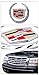 Topline Autopart Factory Front Bumper Grill Grille Badge Emblem Wreath 2P 02-06 Cadillac Escalade