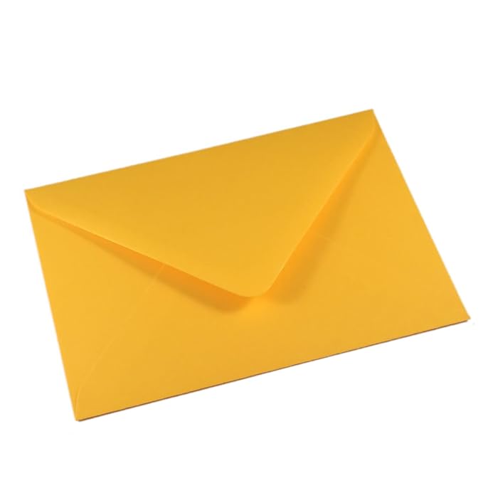 100 C6 Golden Yellow Coloured Envelopes for Cards A6 Craft Wedding