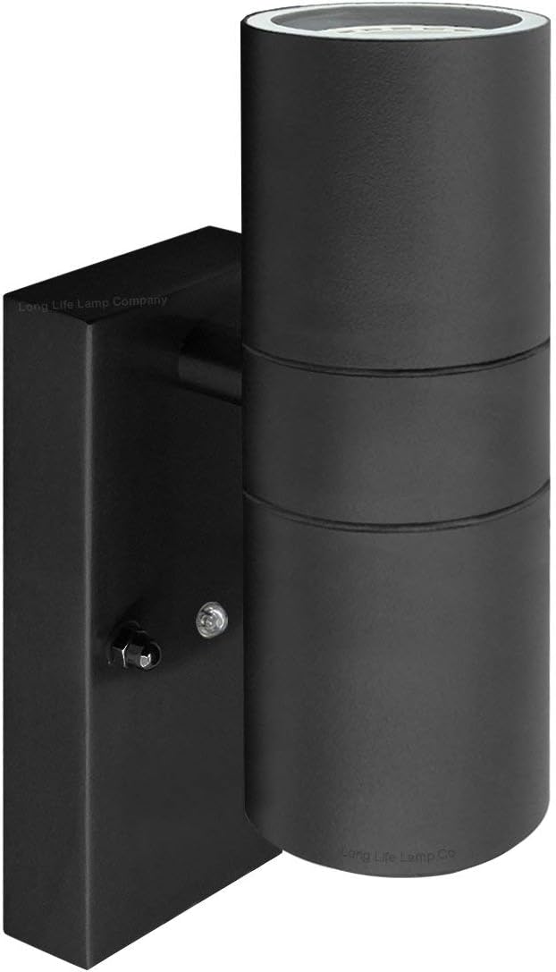 Long Life Lamp Company Outdoor Wall Light Dusk Till Dawn Sensor Black Finish Stainless Steel Up and Down Shining IP65 ZLC090-B - Image 4