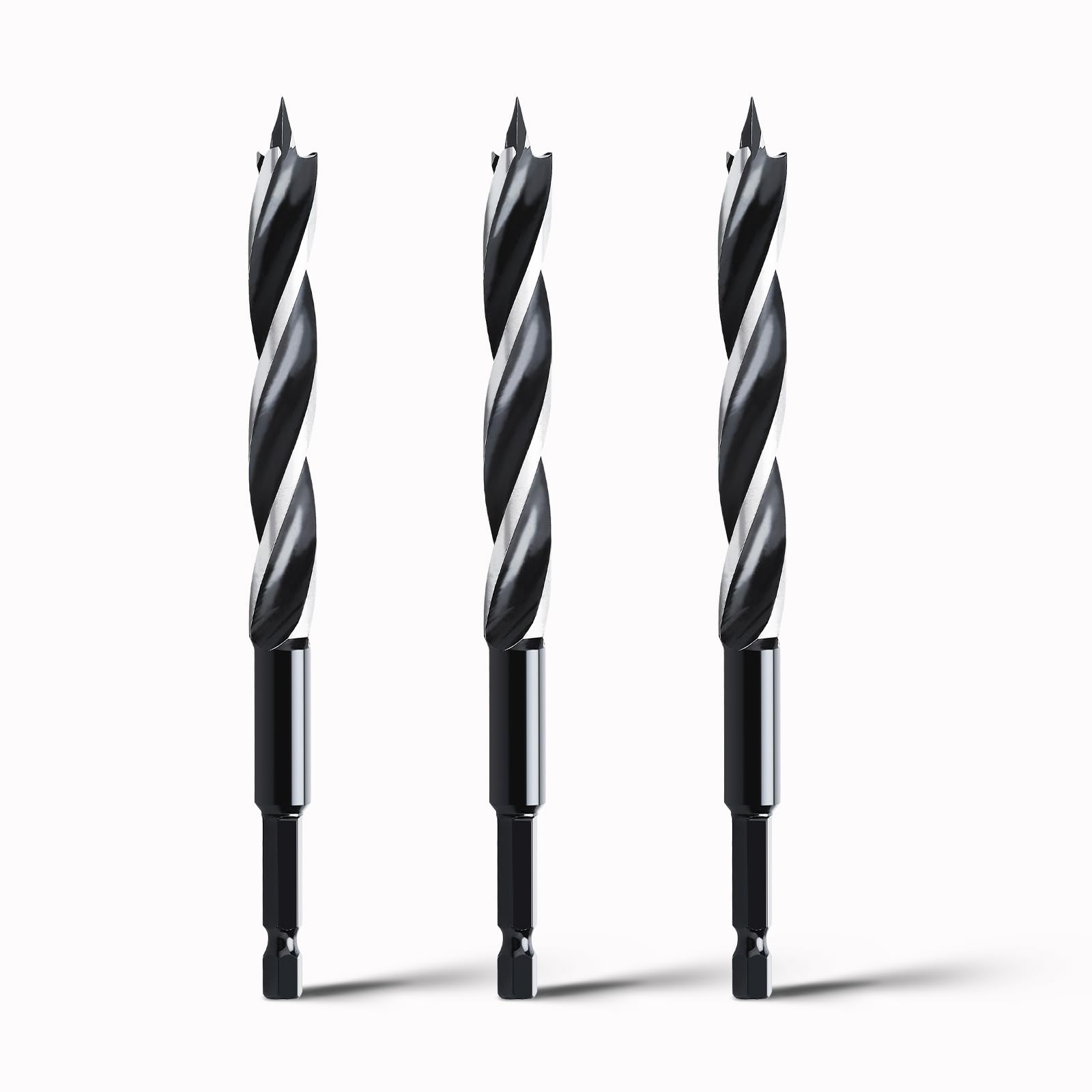 hsawbit Wood Drill Bits, 3pcs x 6mm x 155mm Auger Drill Bit Extra Long Drill Bits Wood Plastic, Drywall Woodworking Hole Drill Bit