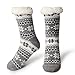 Slipper Socks Fleece-Lined Cozy Thick Winter Knee Highs Stockings for Woman?Girl by MissDill, Grey, 39-42 (U.S. 5-10)