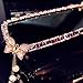 Bling Rhinestone Rear View Mirror with Cute Butterfly, Purple Car Accessories for Women