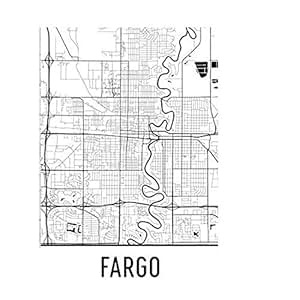Amazon.com: Fargo Poster, Fargo Art Print, Fargo Wall Art, Fargo Map ...