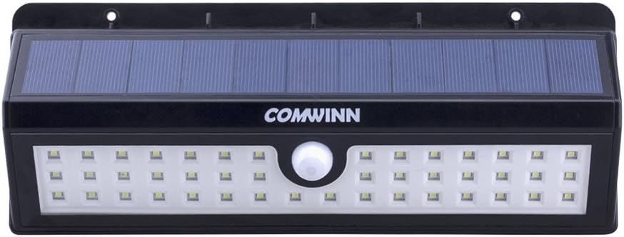 (Promotions Super Discount)Comwinn Large Size 44 LED 1600 Lumens 4400mAh Outdoor Wireless Solar Energy Powered with 160~180 Degree Wide Angle Motion Sensor Light Ponds Accent Lighting Pond Decor Lamp Finials with Three Intelligent Modes (1-Pack)