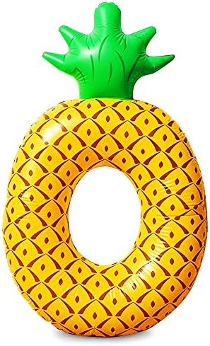Jellydog Pineapple Floats, Pineapple Pool Float, PVC Inflatable Pineapple Swimming Ring Pool Raft, Giant Floatie Lounge, Outdoor Swim Raft Toy for Adults &amp; Kids