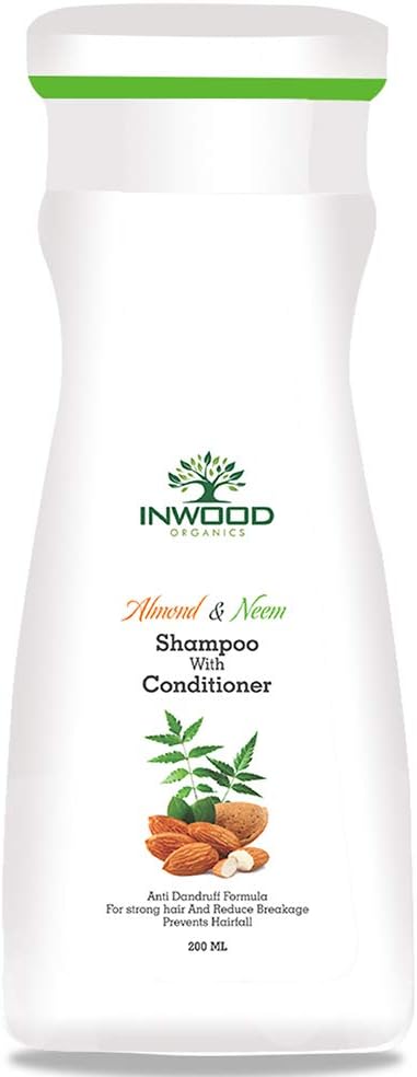 Inwood Organics Almond & Neem Shampoo and Conditioner | Anti Dandruff & Hair Fall Control Shampoo | For Dry & Frizzy Hairs | Paraben Free - 200 ML