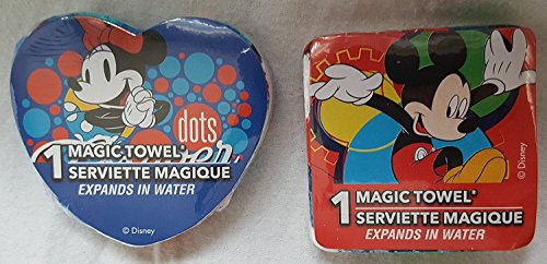 MICKEY & MINNIE MOUSE MAGIC TOWEL SET OF 2 TOWELS - EXPAND IN WATER