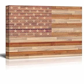Paneled Wood Textured American Flag