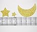 Mybbshower Gold Glitter Moon and Stars Garland Children's Birthday Party Nursery Room Decoration 12 Feet