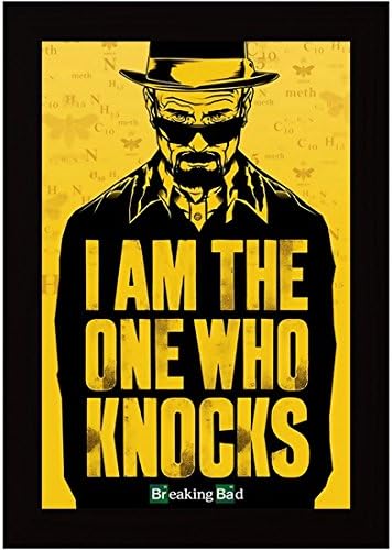 Posterskart Breaking Bad 'I Am The One Who Knocks' 300 GSM Matte Laminated Finish Framed Poster for Room (14 x 20-inch, Multicolour)