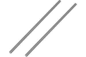 szkoo Fully Threaded Rod 304 Stainless Steel,All Thread Stud Bar M2-0.4 300mm Length Long Threaded Screw for Construction Plumbing DIY(2 pcs)