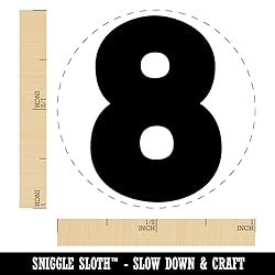 Fun Bold Font Letters and Numbers Rubber Stamp for