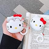 Gift-Hero Compatible with Airpods 1&2 Soft Silicone Cute Case, Cartoon 3D Fun Animal Funny Cool Kawaii Design Designer Kits Character Skin Fashion Cover for Girls Boys Kids Teens Air pods (3D Kitty)