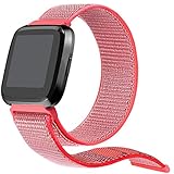 bayite Soft Nylon Bands Compatible Fitbit Versa Women Men, Breathable Sport Loop Band Replacement Accessories Wristband