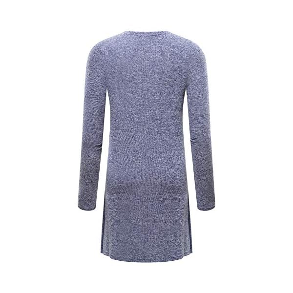Comfy Cardigans for Women - Essential Solid Open Front Long-Line Long Sleeve Knited Lightweight Soft Cardigan(Blue L) - Image 3