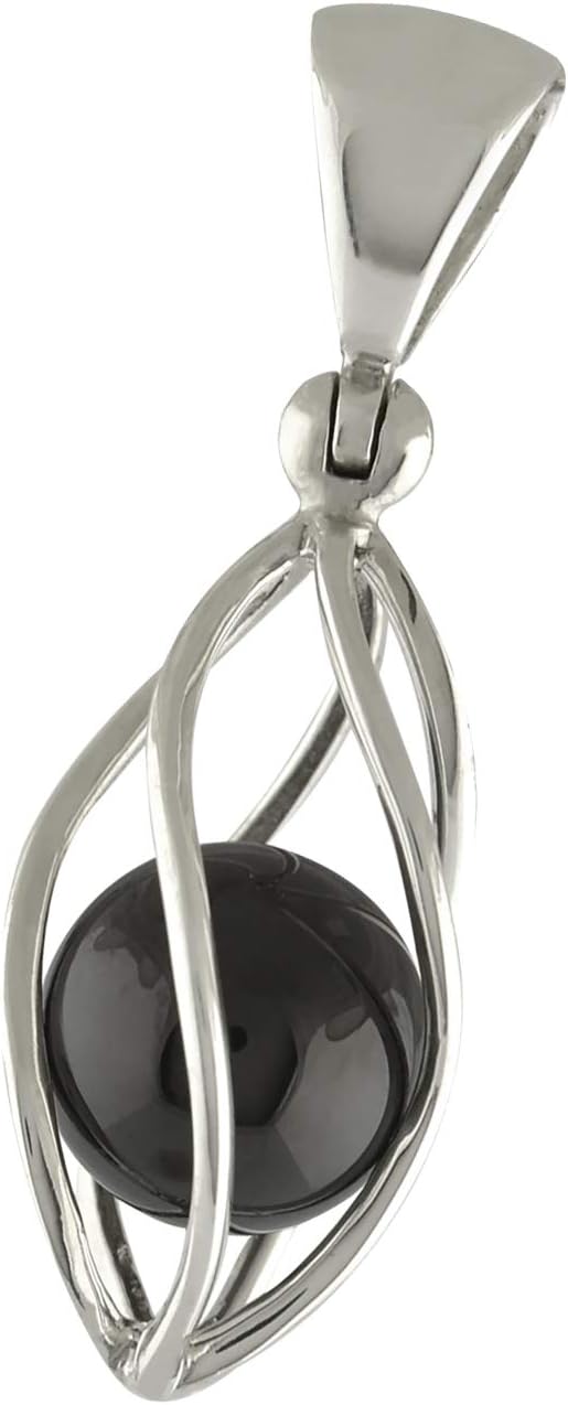 Starborn Spiral Cage Pendant with Gemstone Sphere