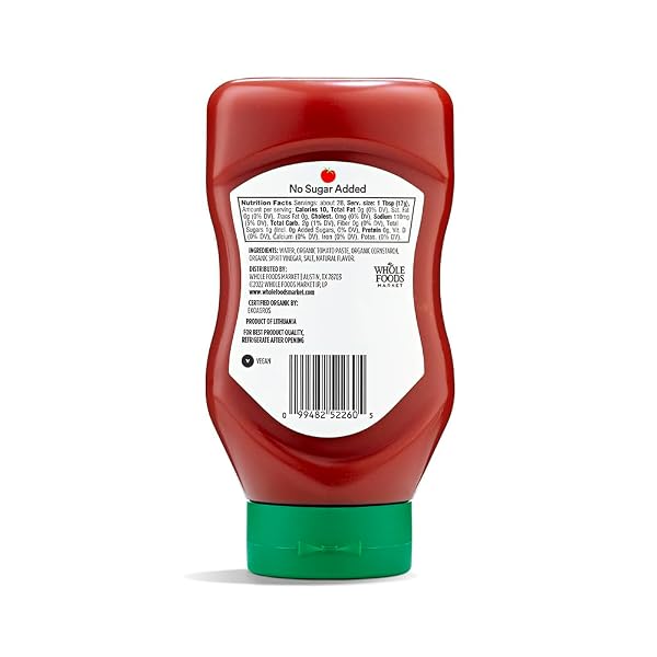 365 BY WHOLE FOODS MARKET, ORGANIC NO SUGAR ADDED KETCHUP, 16.6 OUNCE
