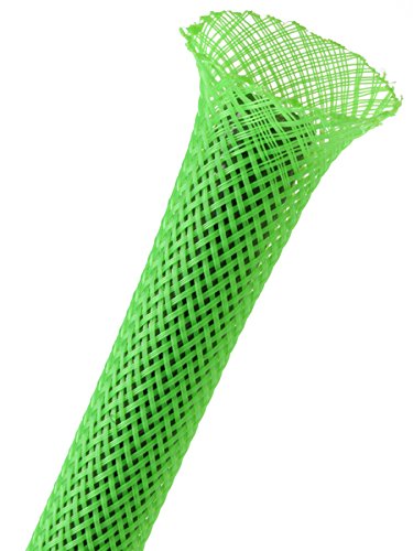 1/8" PET Expandable Braided Sleeving - Color: Neon Green - Length: 10FT