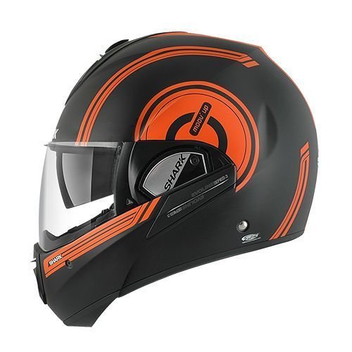 Shark Evoline 3 Moov-Up Helmet (Black/Orange, X-Large)