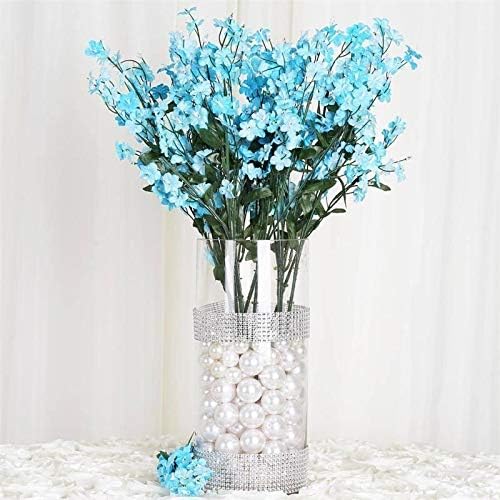 TABLECLOTHSFACTORY 12 Bushes Baby Breath Artificial Filler Flowers for DIY Wedding Bouquets Centerpieces Party Home Decoration - Turquoise