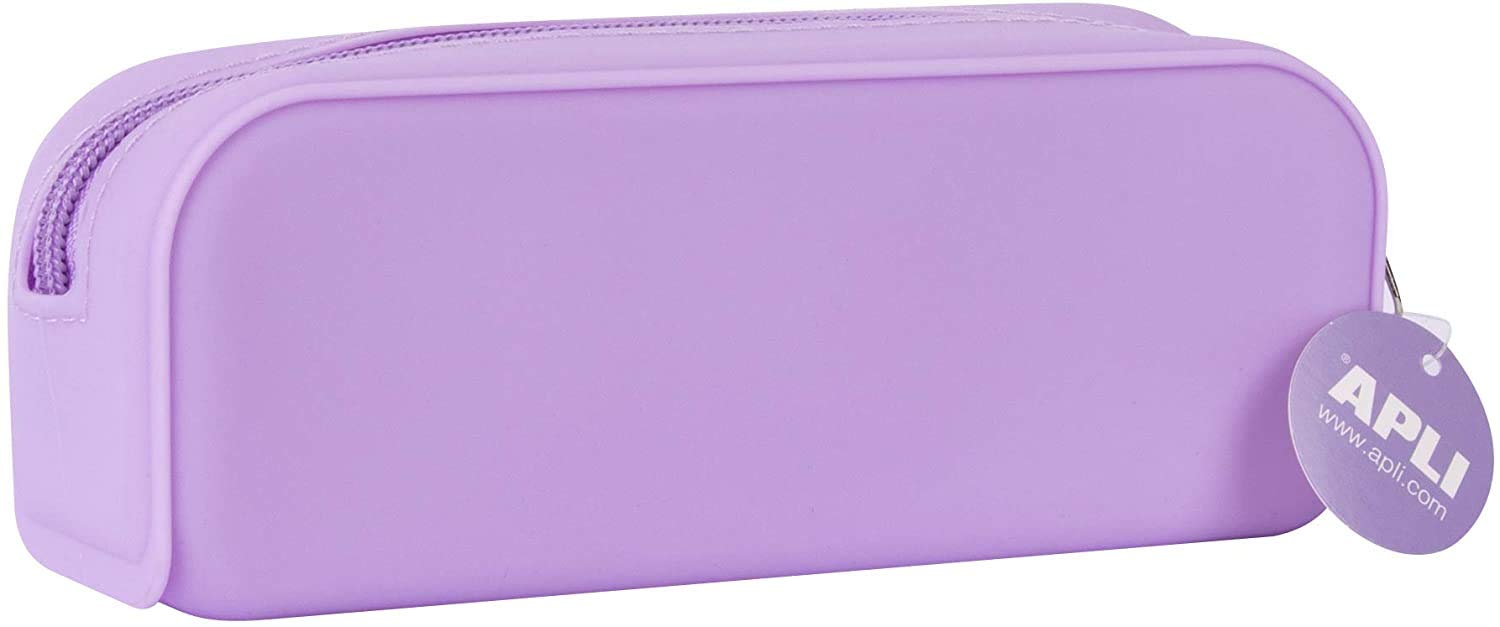 APLI 18416 - Nordik Collection Multi-Purpose Silicone Pencil Case - Purple - School Pencil Case 185 x 75 x 55 mm