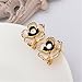 Scheppend 18k White Gold Plated Flower Shaped with Black or yellow Color Earring Stud
