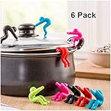 Spill-proof Lid Lifter for Soup Pot Kitchen Tools Lid Stand Silicone Heat Resistant Holder Keep The Lid Open Great Cooking Helpers Decoration Raise The Lid Phone Chopsticks Bracket Lid Lifter 6 Pack