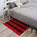 YHOUSE Buffalo Plaid Rug Cotton Front Door Mat Outdoor Doormat Washable Checkered Rugs Indoor/Outdoor Welcome Mat for Layered Mat Porch/Kitchen/Farmhouse/Entry(23.6“X35.4“, Red and Black Plaid)
