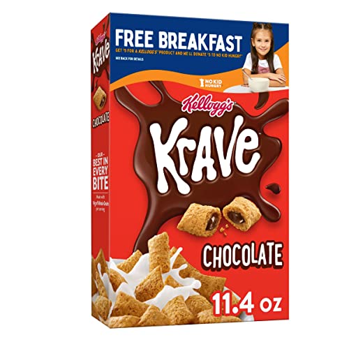 Kellogg's Krave Breakfast Cold Cereal, 7 Vitamins and Minerals, Made