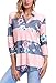 Dokotoo Womens Sexy Ladies Amazon Long Sleeve V Neck Flower Floral Print Tunic Blouses Top Pink Large