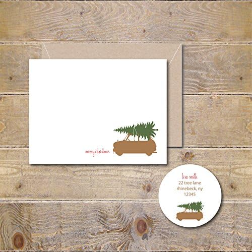 Christmas Cards, Holiday Cards, Mini Cooper - Tree Day