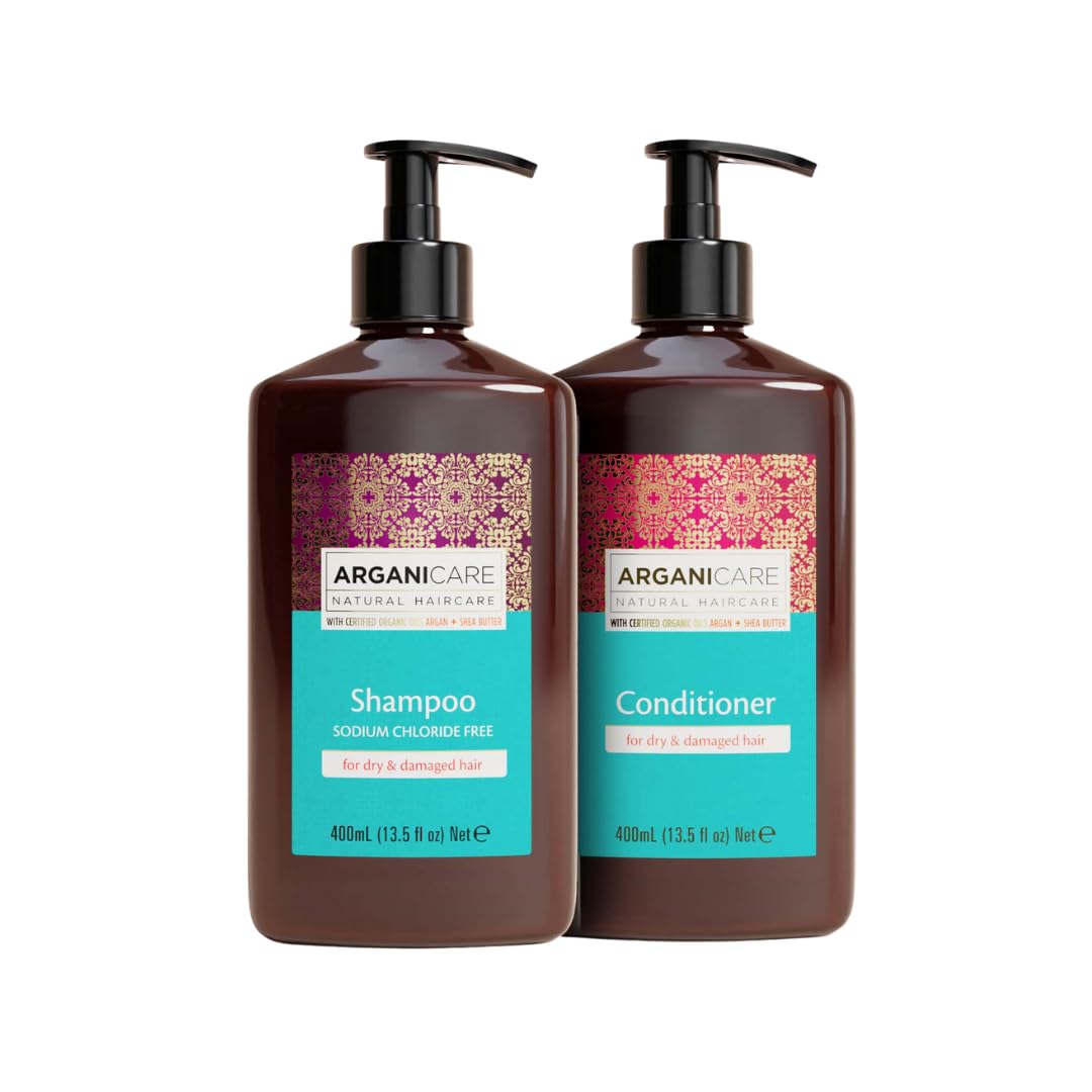 Arganicare | Argan Restoring Duo | Shampoo + Conditioner Set | Smoothness, Shine & Manageability | For dry or damaged hair | 2 x 400 ml