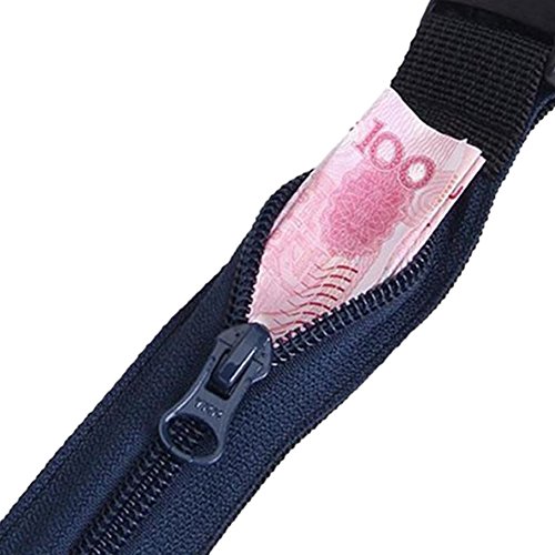 Travel Portable Security Belt Hidden Money Pouch - Non-Metal Buckle, Black