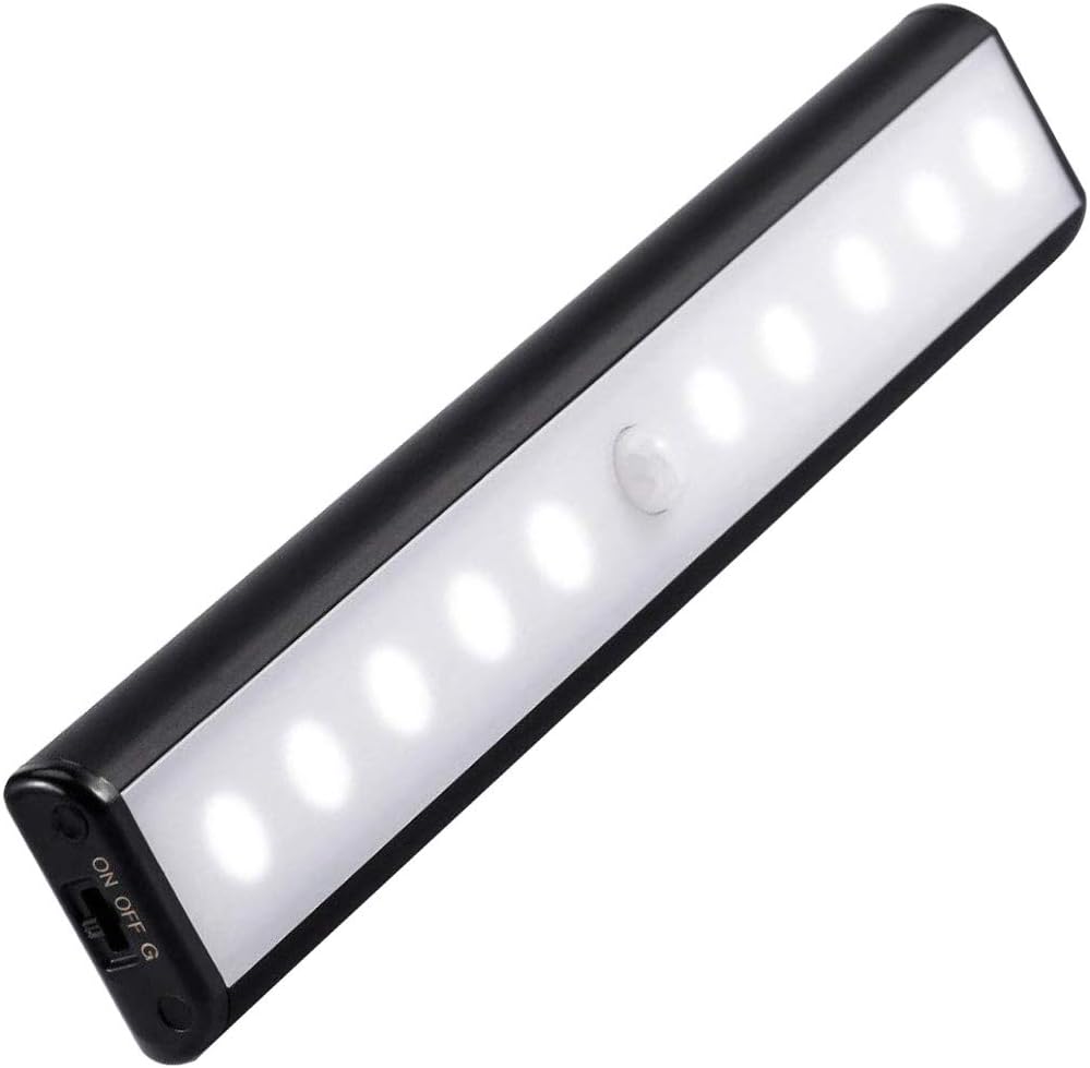 Motion Sensor LED Wardrobe Lights with Battery Operated, Portable USB Rechargeable lamp, Stick-on Wall Wireless Night Lights with Removable Magnetic Adsorption (1pcs per pack)