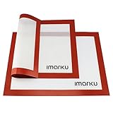 iMarku Silicone Baking Mat Set of 2 ，Non-Stick,Heat Resistant, Durable Silicon Liner for Bake Pans