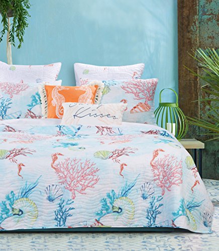 Barefoot Bungalow Sarasota Quilt Set, Twin, Multicolor,GL-1804BMST