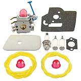Panari C1Q-W40A Carburetor + Air Filter Tune Up Kit for Husqvarna 545081848 128LD 128L 128C 128CD 128LDX 128R 128RJ 128DJX String Trimmer/Brush Cutter