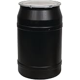 Eagle Plastic Drum, 55 Gallon Drum, DOT Compliant, Made in USA, Black | High-Density-Polyethylene Construction, Open Head Lab Pack Drum, Metal Lever-Lock Lid, Hazardous Material Storage, Transport