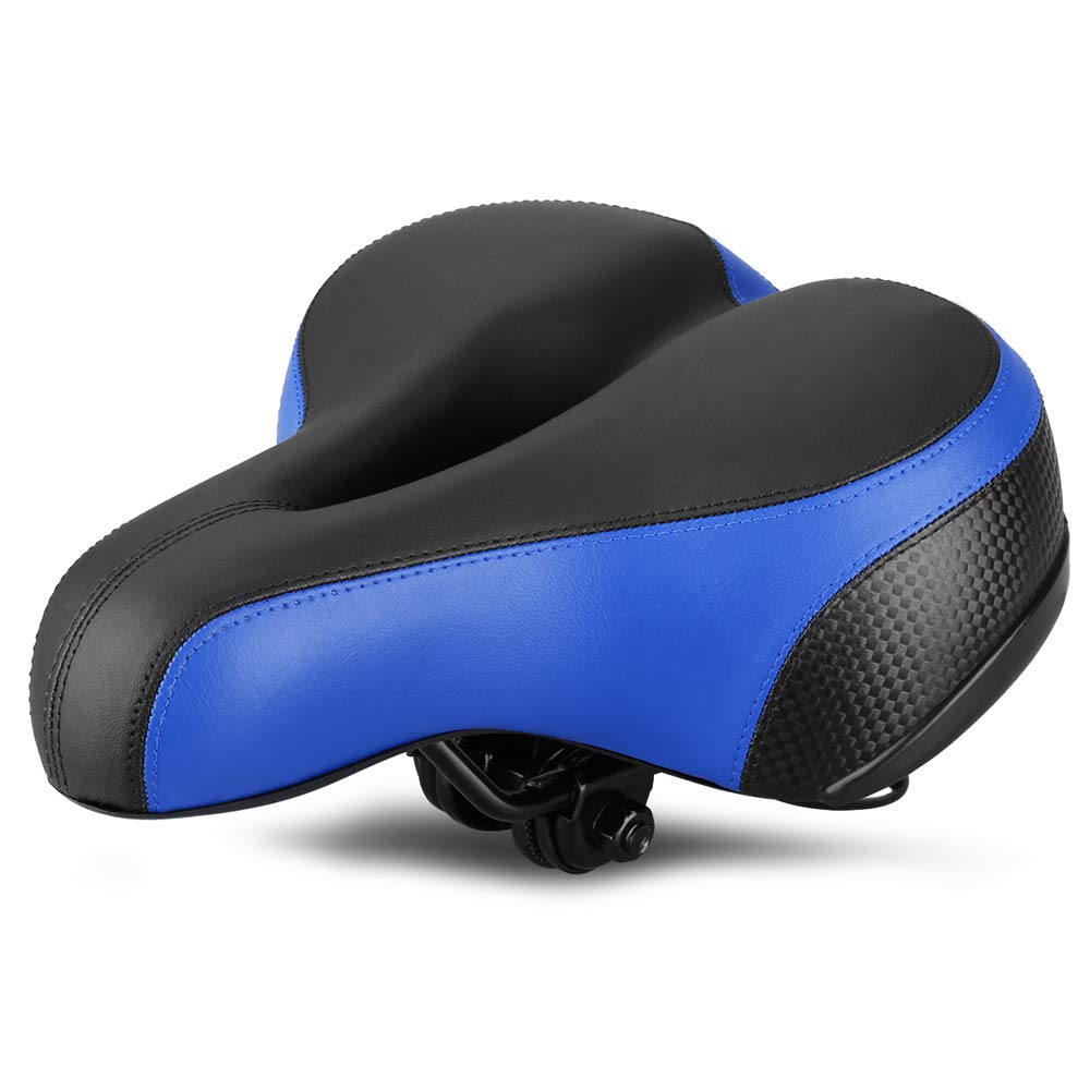 VOANZO Bike Seat Bicycle Saddle, Soft Wide Bike Saddle Bicycle Seat Cushion for MTB Road Gel Comfort Hybrid Cyclists - blue