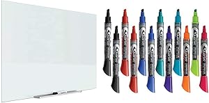 Quartet Glass Dry Erase Board, Whiteboard & Dry Erase Markers, Whiteboard Markers, Chisel Tip, EnduraGlide, Assorted Colors, Bold Color, 12 Pack (5001-20MA)