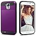 Vofolen Case for Galaxy S5 Case Hybrid Cover Galaxy S5 Wallet Case Shock Absorption Rubber Soft Bumper Armor Anti-Scratch Protective Shell with Slide Card Holder Slot for Samsung Galaxy S5 (Purple)