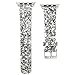 Apple Watch Band Leather Glitter 38mm- MIFFO iWatch Strap Extreme Deluxe Shiny Bling PU Leather Bracelet Wristband for Apple Watch Series 3, Series 2, Series 1, Sport Edition (Z-Silver-38mm)