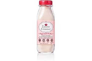 Leaner Creamer Non-Dairy Sugar Free Coffee Creamer Powder. Perfect Coconut Oil Non-Dairy Powder To Naturally Cream and Sweeten Coffee, Smoothies, Protein Shakes & More! Ideal Flavoring For All Diets ( 9.87 oz) (PEPPERMINT MOCHA, Glass Bottle (9.87 oz))