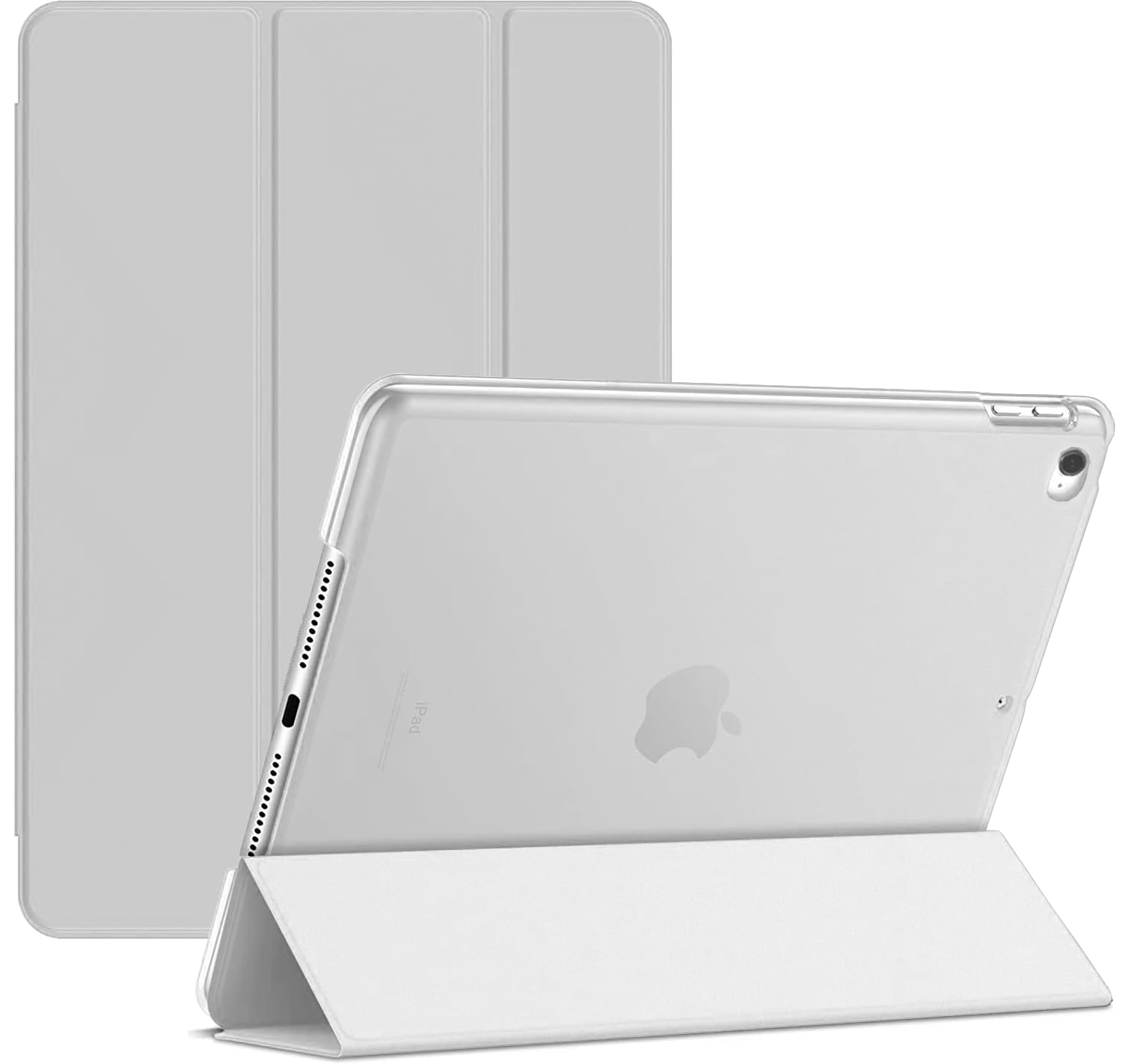 For Apple iPad Air 2/2nd Generation A1566 A1567 Smart case Magnetic Stand cover with Wake/Sleep (White)